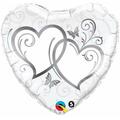 Anagram 18 in. Entwined Hearts Silver Flat Foil Balloon, 5PK 71499